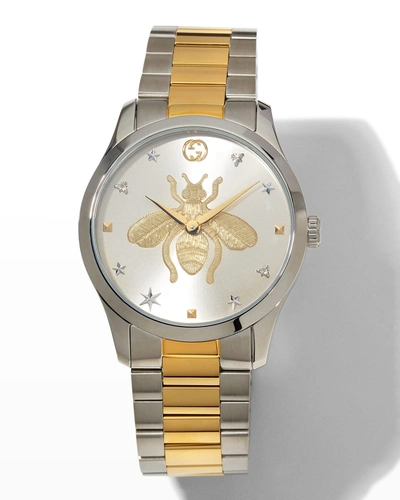 Shop Gucci Men's Bee Two-tone Bracelet Watch