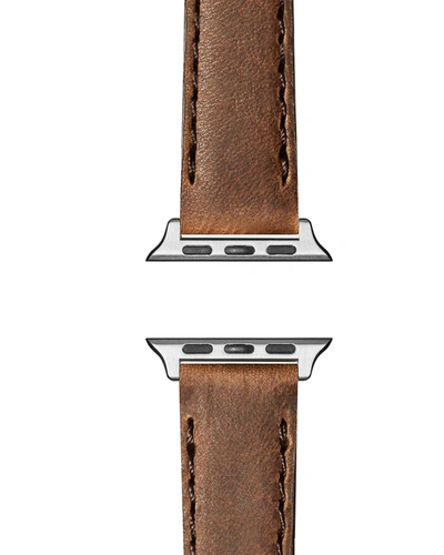 Shop Shinola Men's 20mm Grizzly Leather Strap For Apple Watch