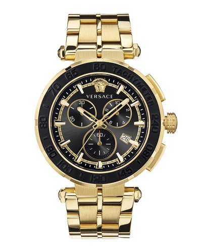Shop Versace Men's 45mm Greca Chrono Ip Yellow Gold Bracelet Watch