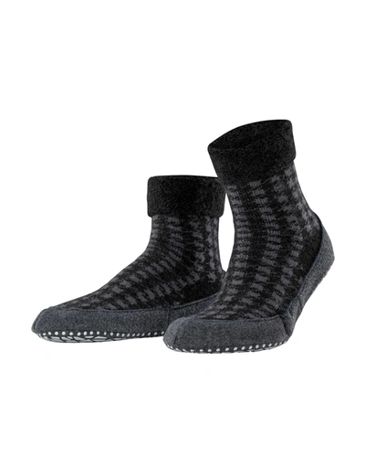 Shop Falke Men's Cosy Class Slipper Socks In Black