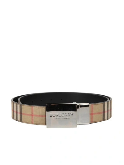 Shop Burberry Vintage Reversible Checked Belt In Multi