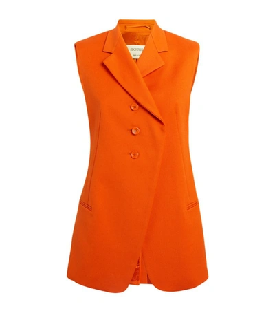 Shop Sportmax Double-breasted Blazer In Orange