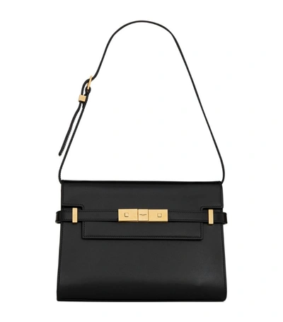 Shop Saint Laurent Small Manhattan Shoulder Bag In Black