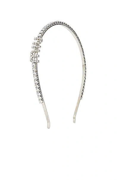 Shop Miu Miu Jewel Headband In Acciaio & Crystal
