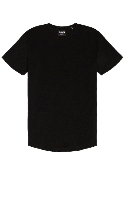 Shop Cuts Crew Curve Hem T-shirt In Black