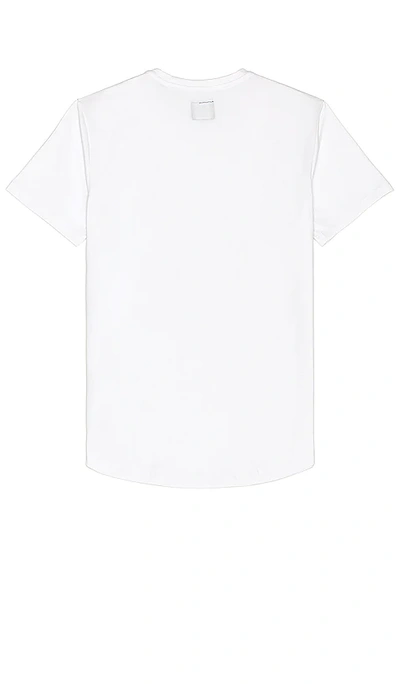 Shop Cuts V-neck Curve Hem T-shirt In White