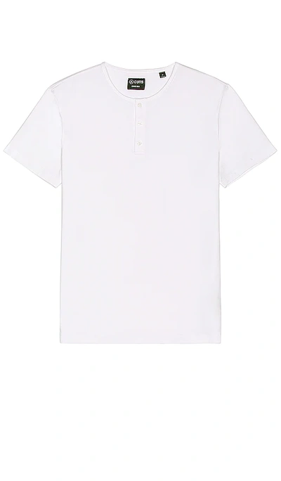 Shop Cuts Henley Curve-hem T-shirt In White