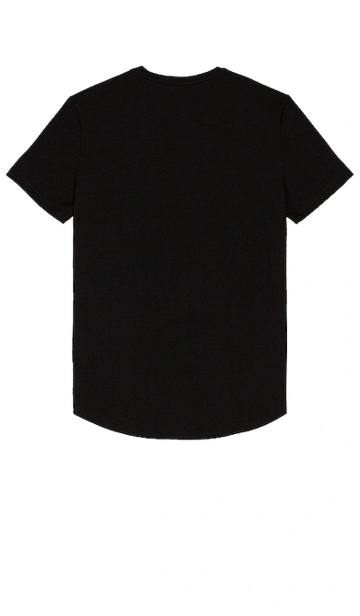 Shop Cuts V-neck Curve Hem T-shirt In Black