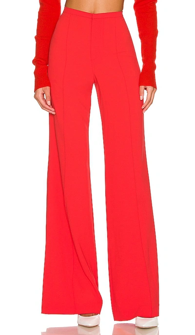 Shop Alice And Olivia Dylan High Waisted Slim Pant In Red