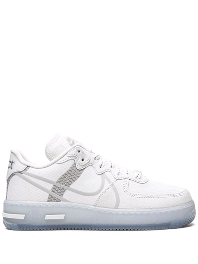 Shop Jordan Air Force 1 React "white Ice" Sneakers