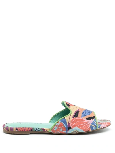 Shop Blue Bird Shoes Fruit-print Cotton Sandals In Multicolour