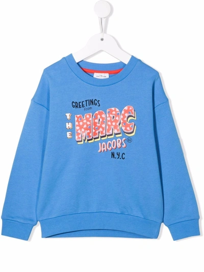 Shop The Marc Jacobs Logo-print Sweatshirt In Blue