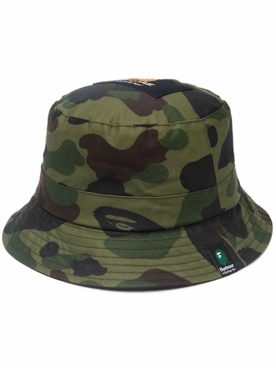 Barbour Camouflage-print Bucket Hat In Olive Bape Camo | ModeSens