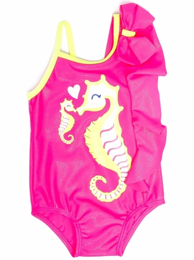 Shop Billieblush Seahorse Print Swimsuit In Pink