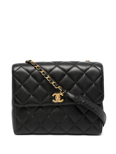 Pre-owned Chanel 1997 Small Classic Flap Shoulder Bag In Black