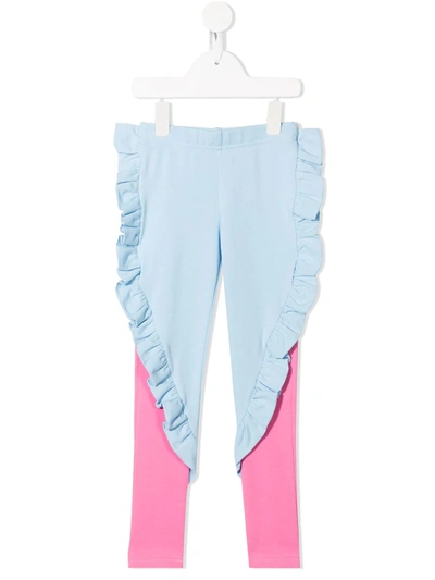 Raspberry Plum Wesley Ruffle-trim Leggings In Blue