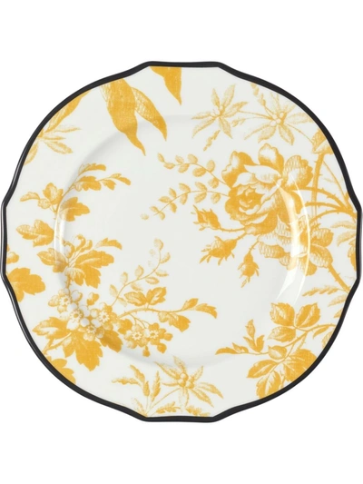 Shop Gucci Herbarium Set Of Two Accent Plates In Yellow