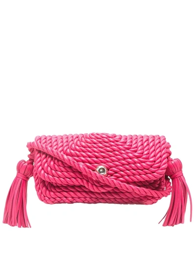 Shop Bottega Veneta Torchon Crossbody Bag In Pink