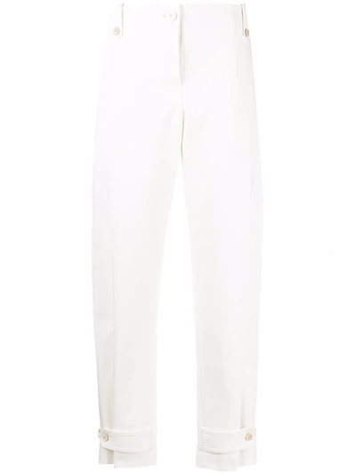 Shop Alexander Mcqueen Military Cuff Tailored Trousers In White