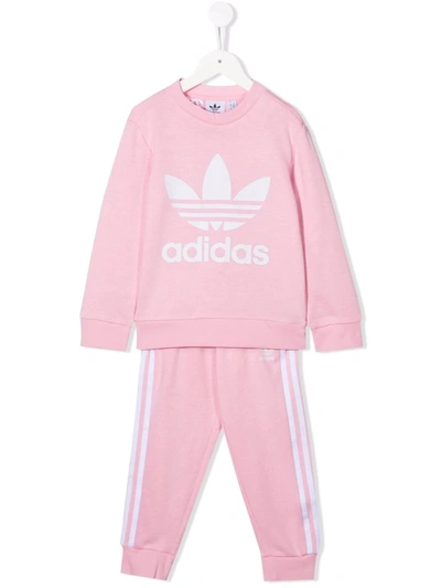 Shop Adidas Originals Logo-print Tracksuit Set In Pink