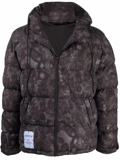 Shop Mcq By Alexander Mcqueen Graphic-print Puffer Jacket In Grey