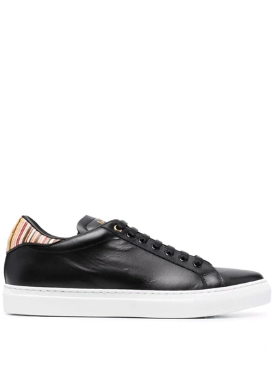 Shop Paul Smith Signature-stripe Detail Sneakers In Black