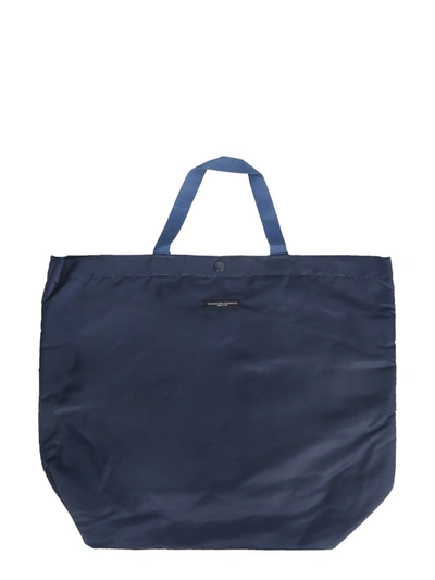 Shop Engineered Garments Logo Patch Large Top Handle Bag In Blue