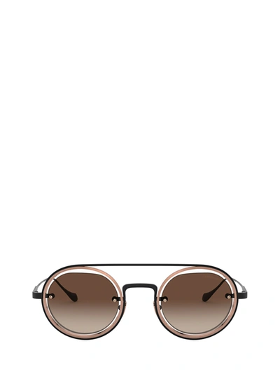 Shop Giorgio Armani Aviator Frame Sunglasses In Black