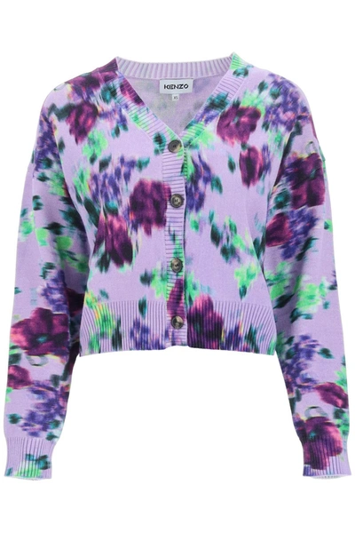 Shop Kenzo Floral Printed Knit Cardigan In Multi