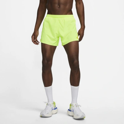 Shop Nike Aeroswift Men's 4" Running Shorts In Volt,bright Citron