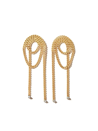 Shop Delfina Delettrez 18kt Yellow Gold Unchain My Art Loop Diamond Drop Earrings