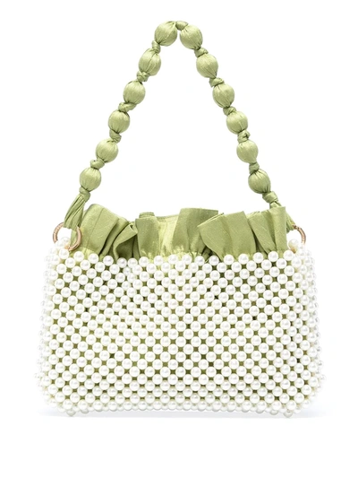 Shop 0711 Amelie Pearl Shoulder Bag In Weiss