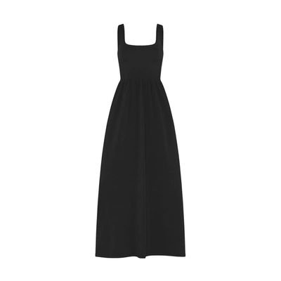 Shop Matteau Knit And Cotton Dress In Black