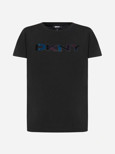 Shop Dkny Logo Cotton Blend T-shirt