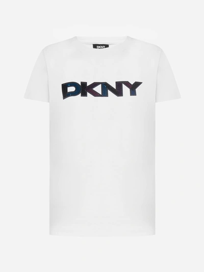 Shop Dkny Logo Cotton Blend T-shirt