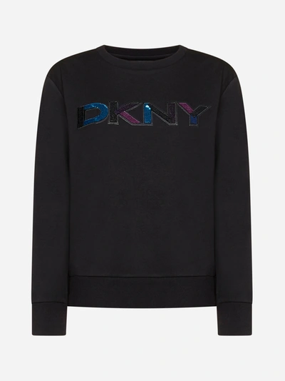 Shop Dkny Logo Cotton Blend Sweatshirt