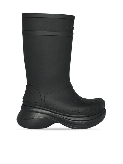 Shop Balenciaga Men's Crocs Boots In Black
