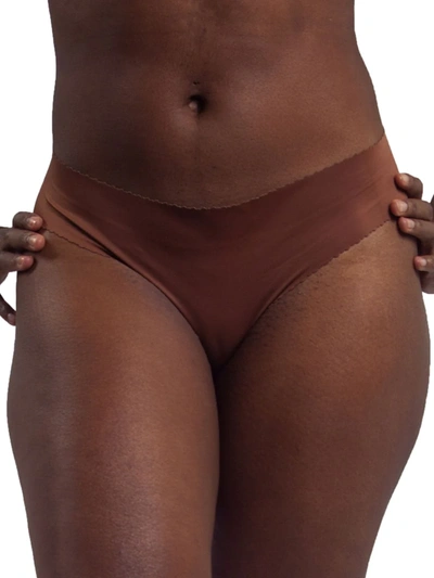 Shop Nude Barre Women's Scalloped Thong In Brown