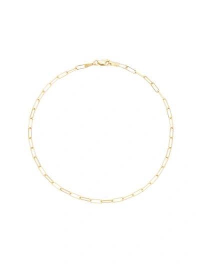 Shop Saks Fifth Avenue Women's 14k Yellow Gold Small Paper Clip Chain Anklet/9"
