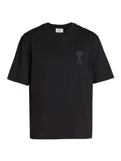 Shop Ami Alexandre Mattiussi Men's Ami De Coeur Crewneck T-shirt In Black