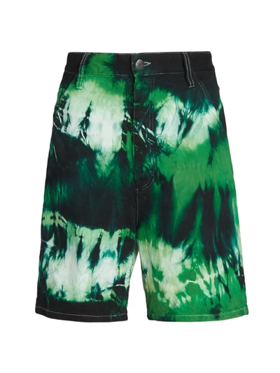 Shop Ami Alexandre Mattiussi Alex Denim Shorts In Vert Blanc