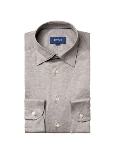 Shop Eton Men's Contemporary-fit Jersey Dress Shirt In Grey