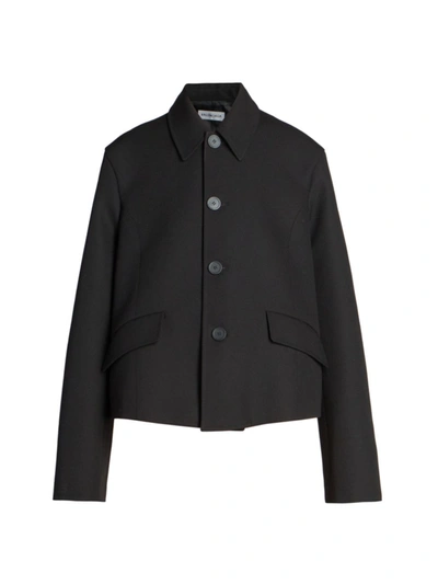 Shop Balenciaga Women's Deconstructed Boxy Wool Jacket In Black