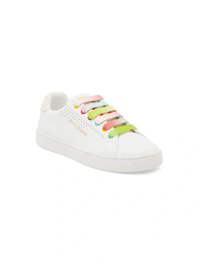 Shop Palm Angels Little Girl's & Girl's Palm One Leather Sneakers In White Pink