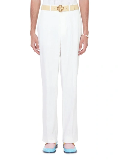 Shop Casablanca Men's Wide Leg Trousers In Off White