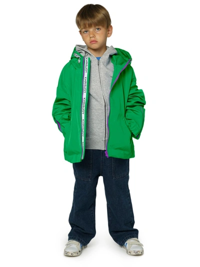 Shop Khrisjoy Little Boy's & Boy's Hooded Logo Windbreaker In Grass Green