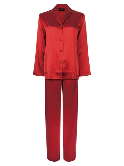 Shop La Perla Women's Silk Pajamas In Red Tango