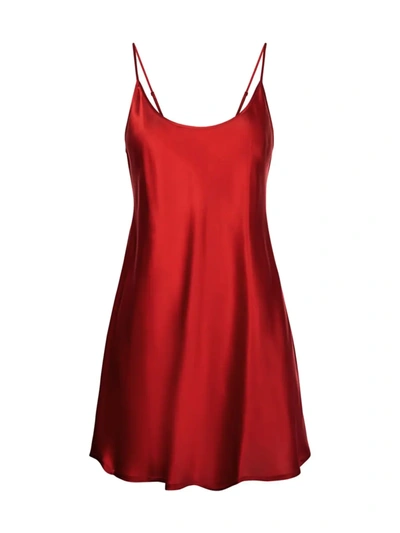 Shop La Perla Women's Silk Chemise In Red Tango