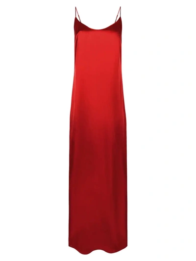 Shop La Perla Women's Long Sleeveless Silk Gown In Red Tango