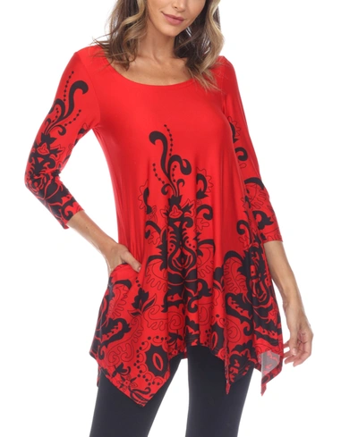 Shop White Mark Women's Yanette Tunic Top In Red